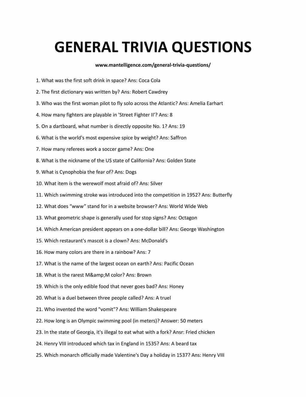 10000 General Knowledge Quiz Questions Answers History 55 OFF