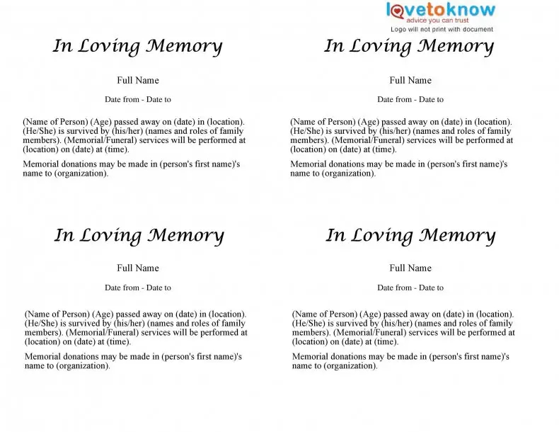 copy and paste obituary