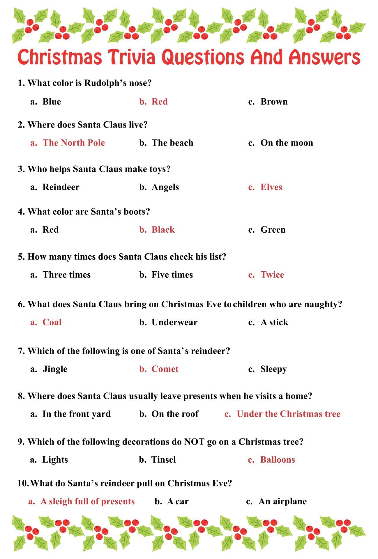 15 Best Printable Christmas Trivia Questions PDF For Free At Printablee 