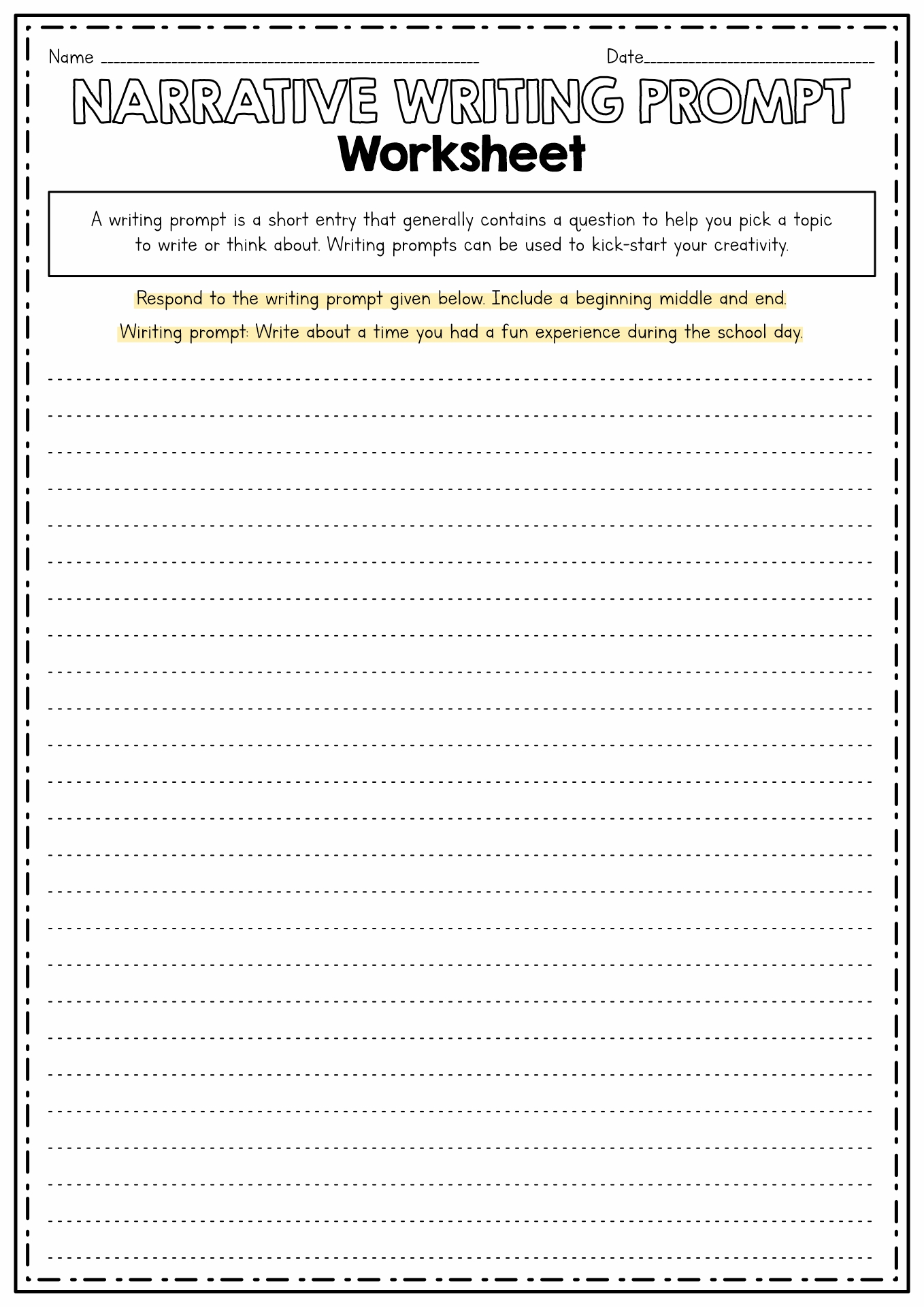 3rd grade writing worksheets