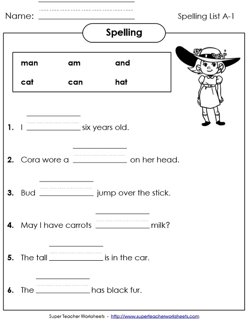 spelling worksheets grade 1