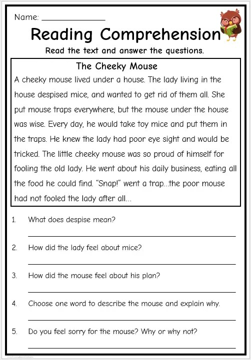 1st Grade Reading Comprehension Free Printable Worksheets Worksheets 