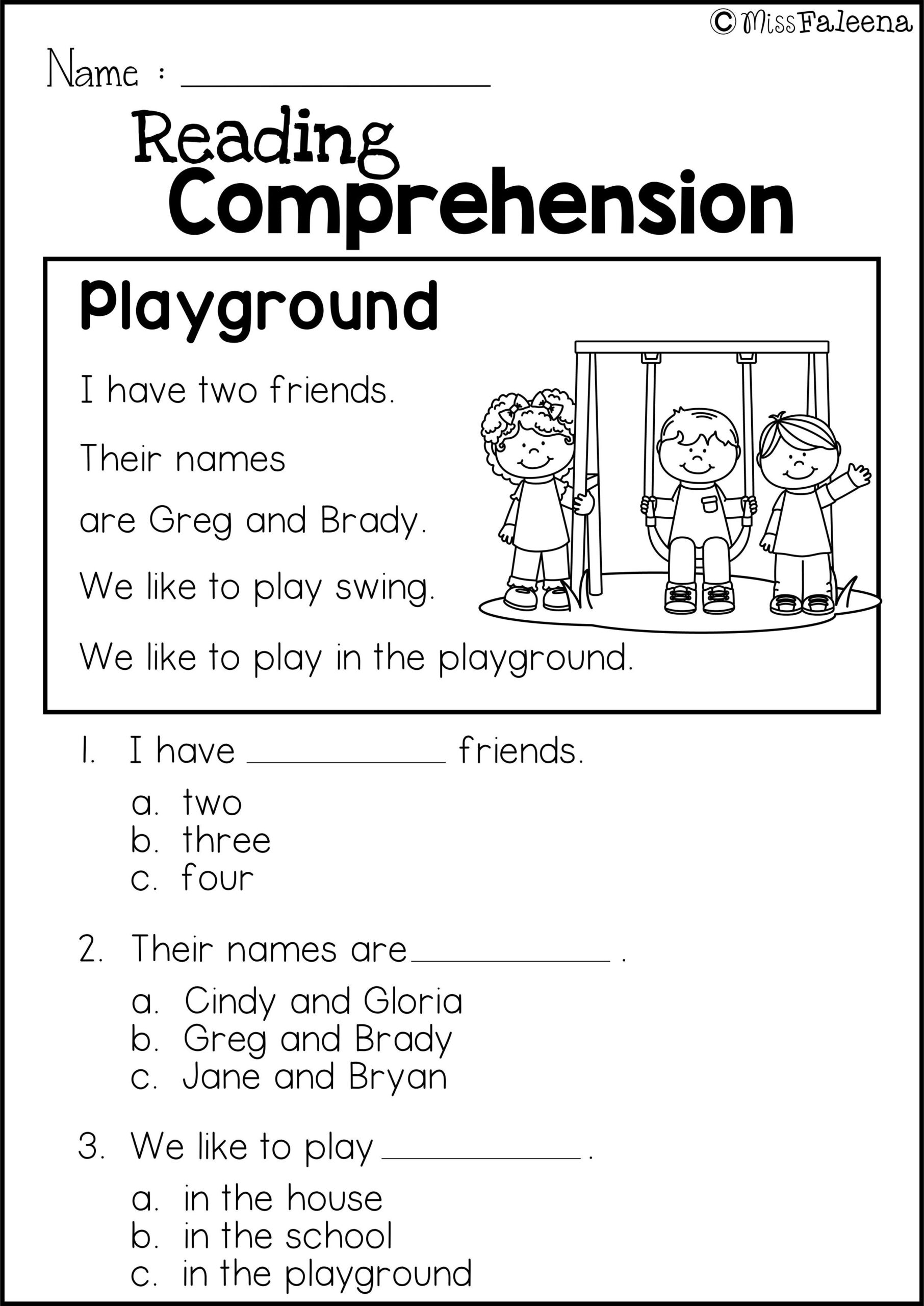 1st Grade Reading Comprehension Sheets