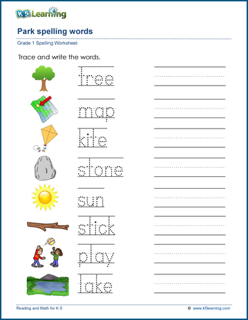 1st Grade Spelling Worksheets