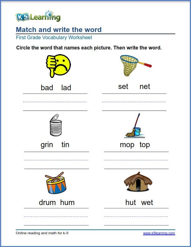 1st grade reading vocabulary words