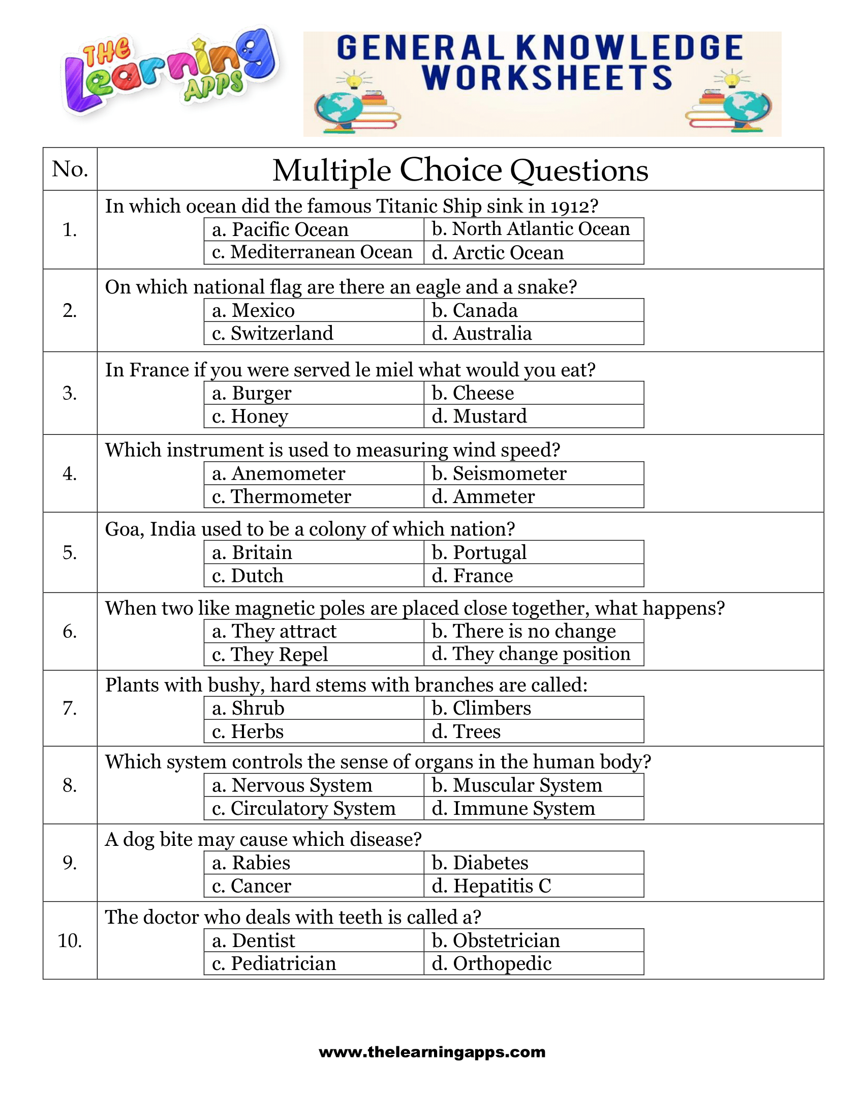 general knowledge trivia questions printable