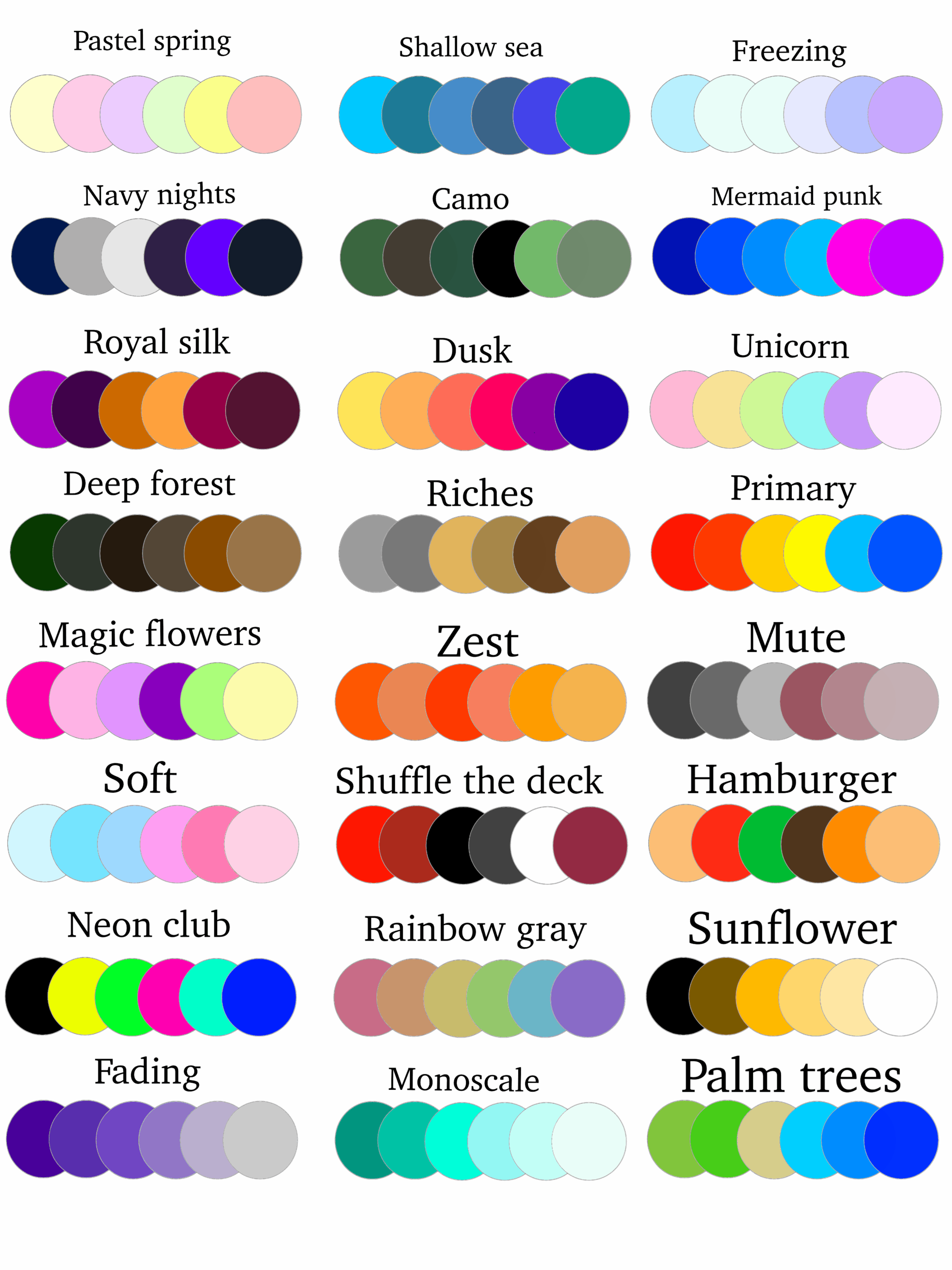 color sheets with words