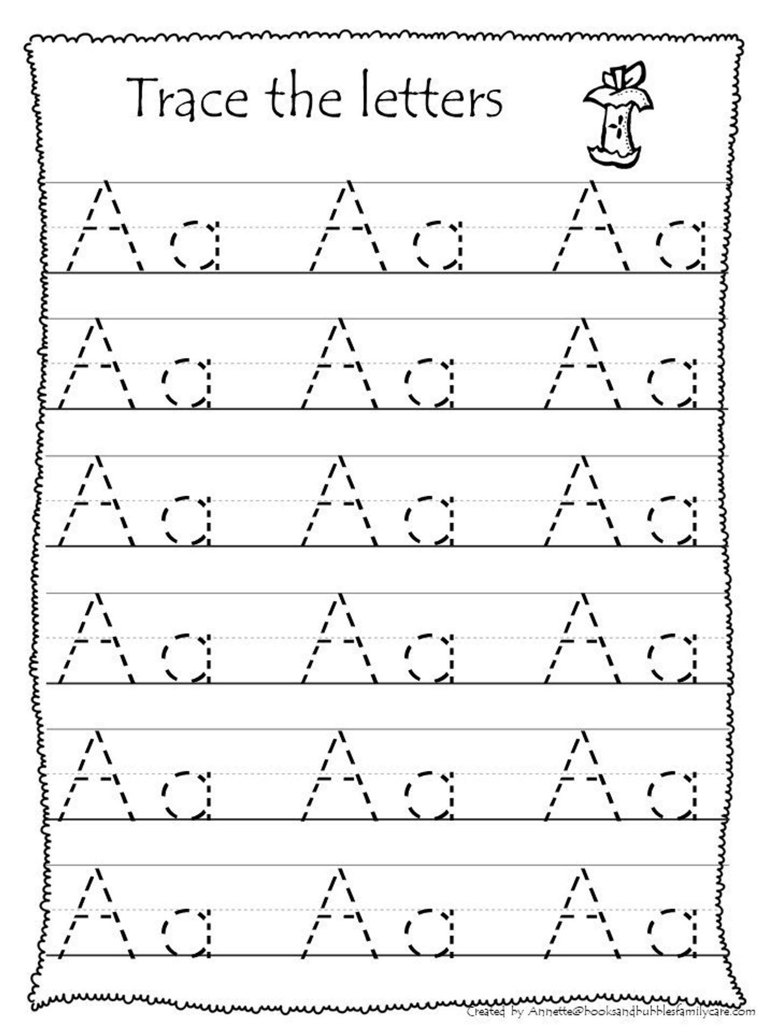 preschool alphabet tracing worksheets
