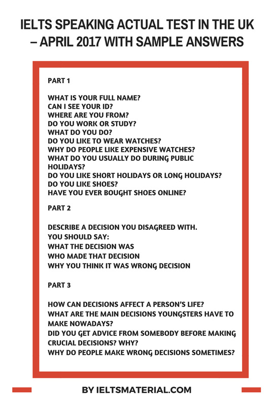 sample ielts questions and answers