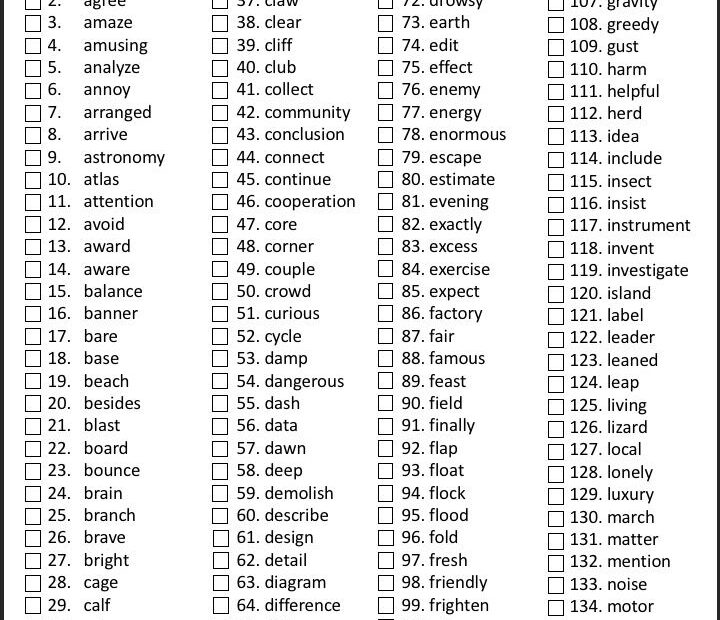 2nd Grade Vocabulary Words List Artofit