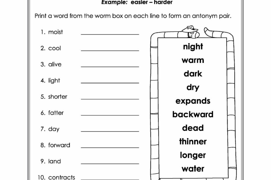 2nd Grade Vocabulary Worksheets Archives About Preschool Worksheets