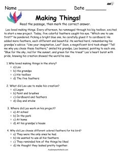 3rd grading reading comprehension worksheets