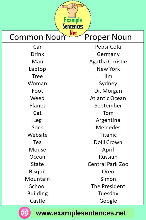 30 Common And Proper Noun Examples Example Sentences Proper Noun 