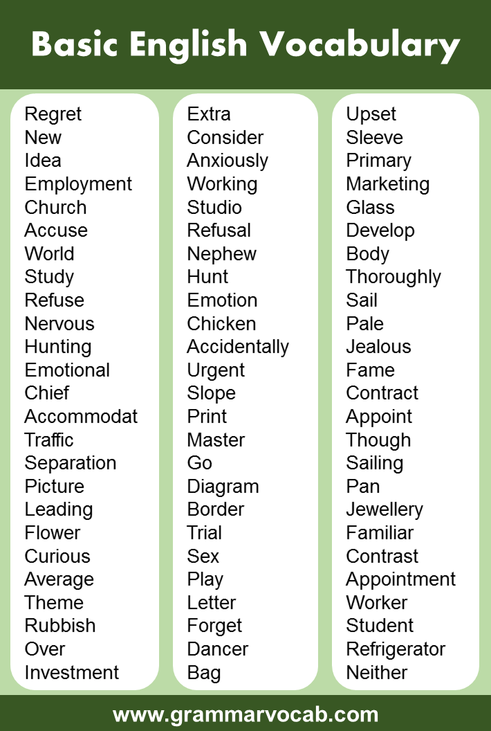 3000 popular english words and example for every word