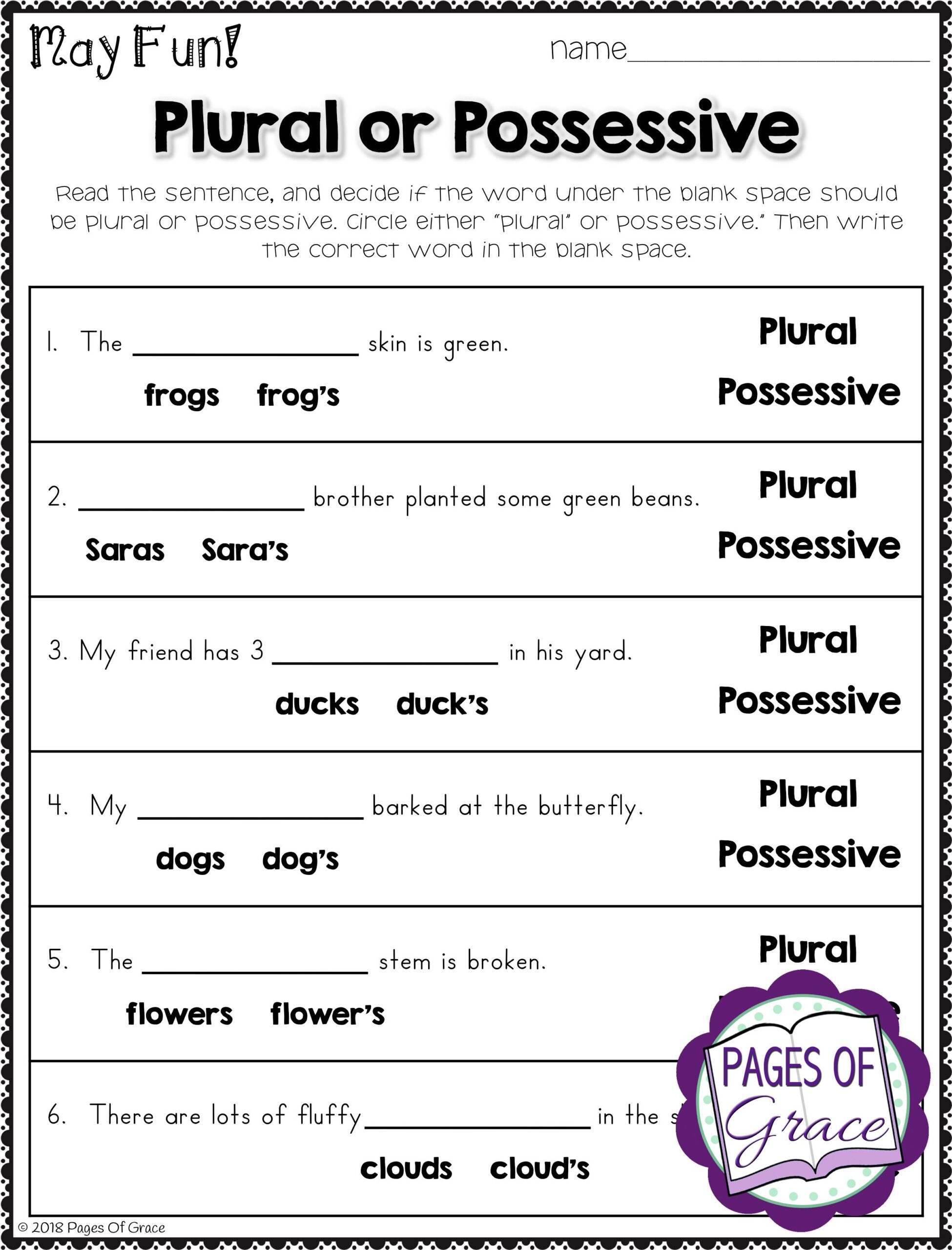 3rd Grade Grammar Practice