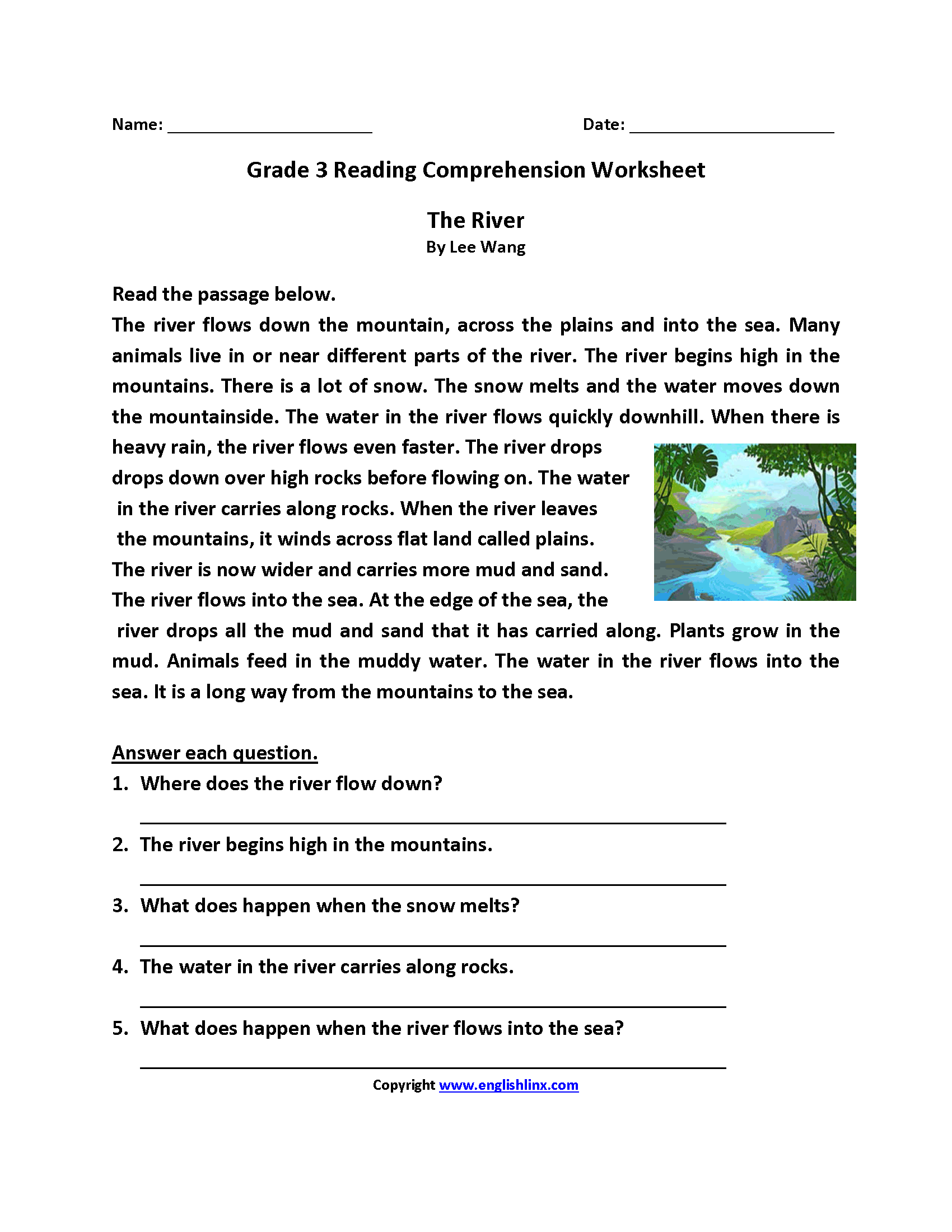 3rd Grade Reading Comprehension Passages