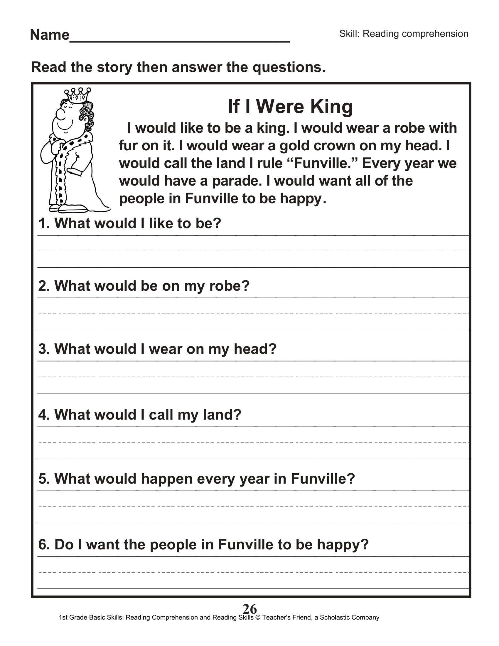 scholastic reading comprehension worksheets