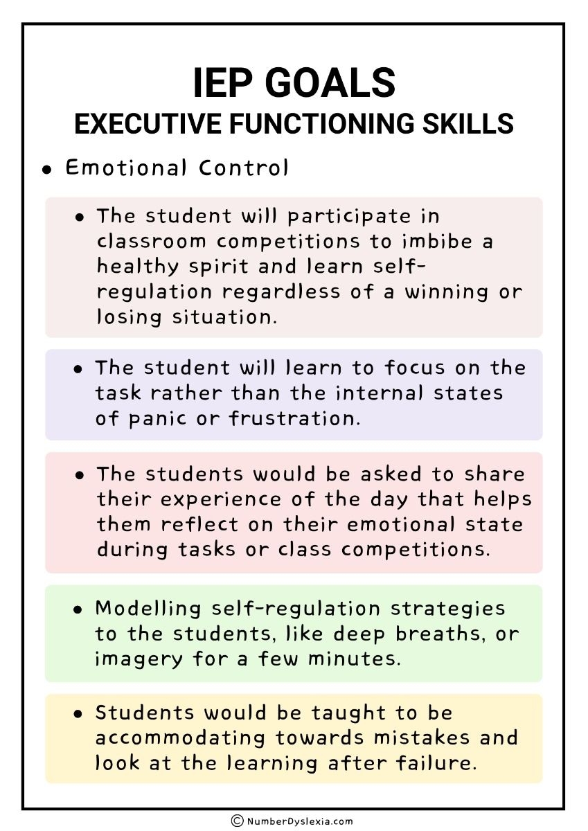 44 Measurable Executive Functioning Iep Goals Examples And Organization 