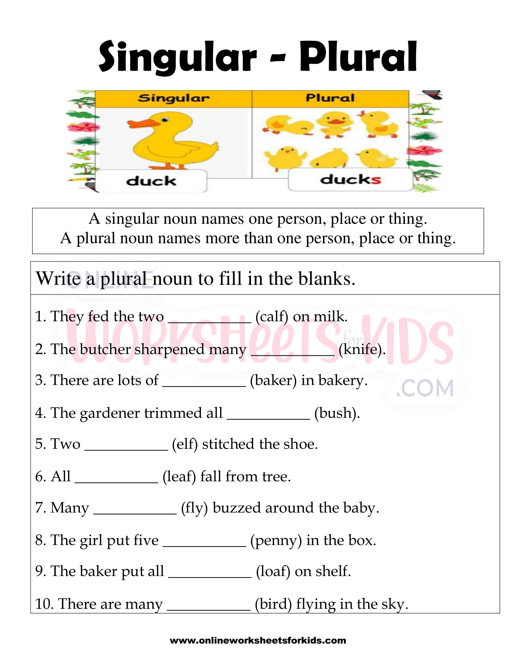 50 Singular Nouns Worksheets For 6th Grade On Quizizz Free 