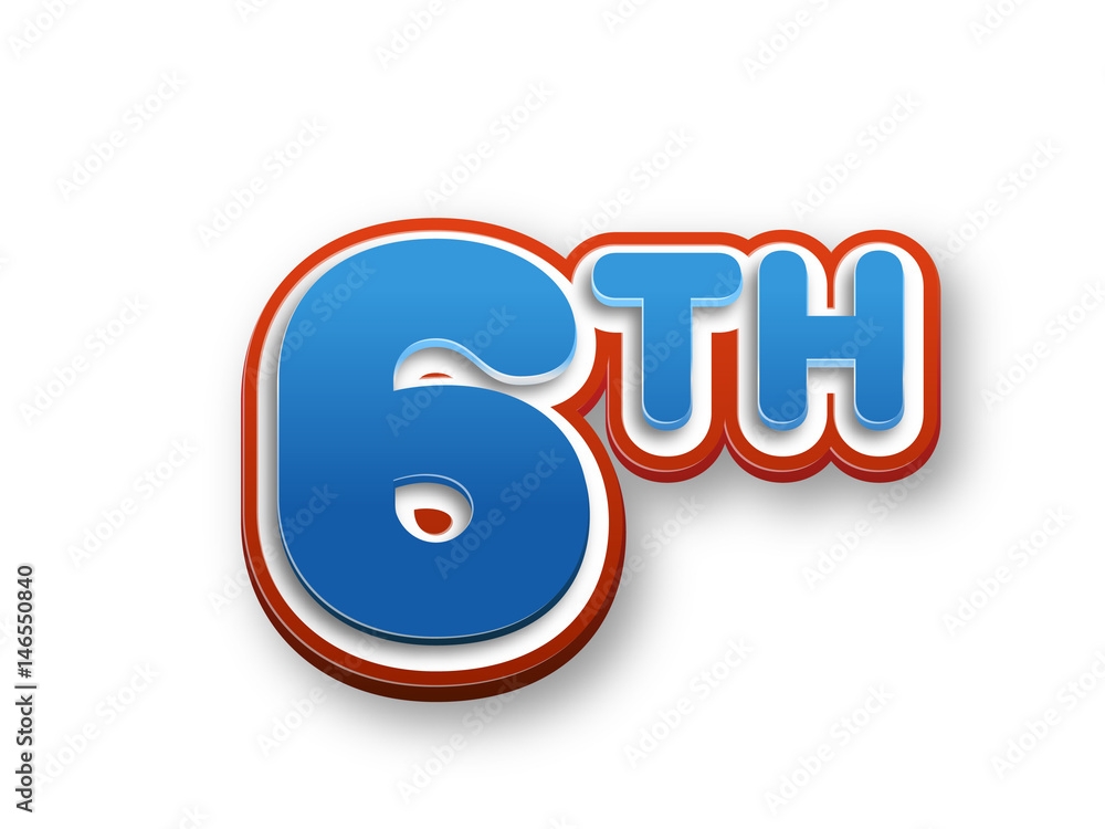 6th Celebration Event Number For Poster Or Invitation Stock 