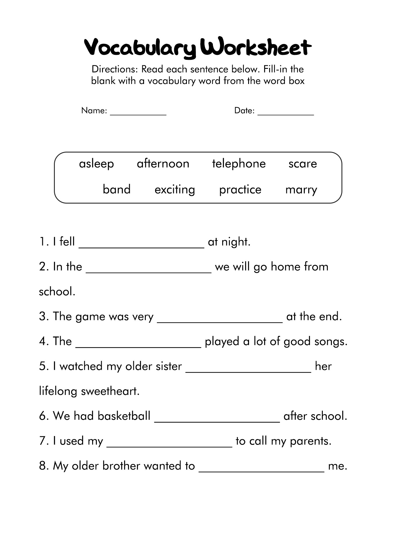 7Th Grade Vocabulary Worksheets Printable Calendars AT A GLANCE