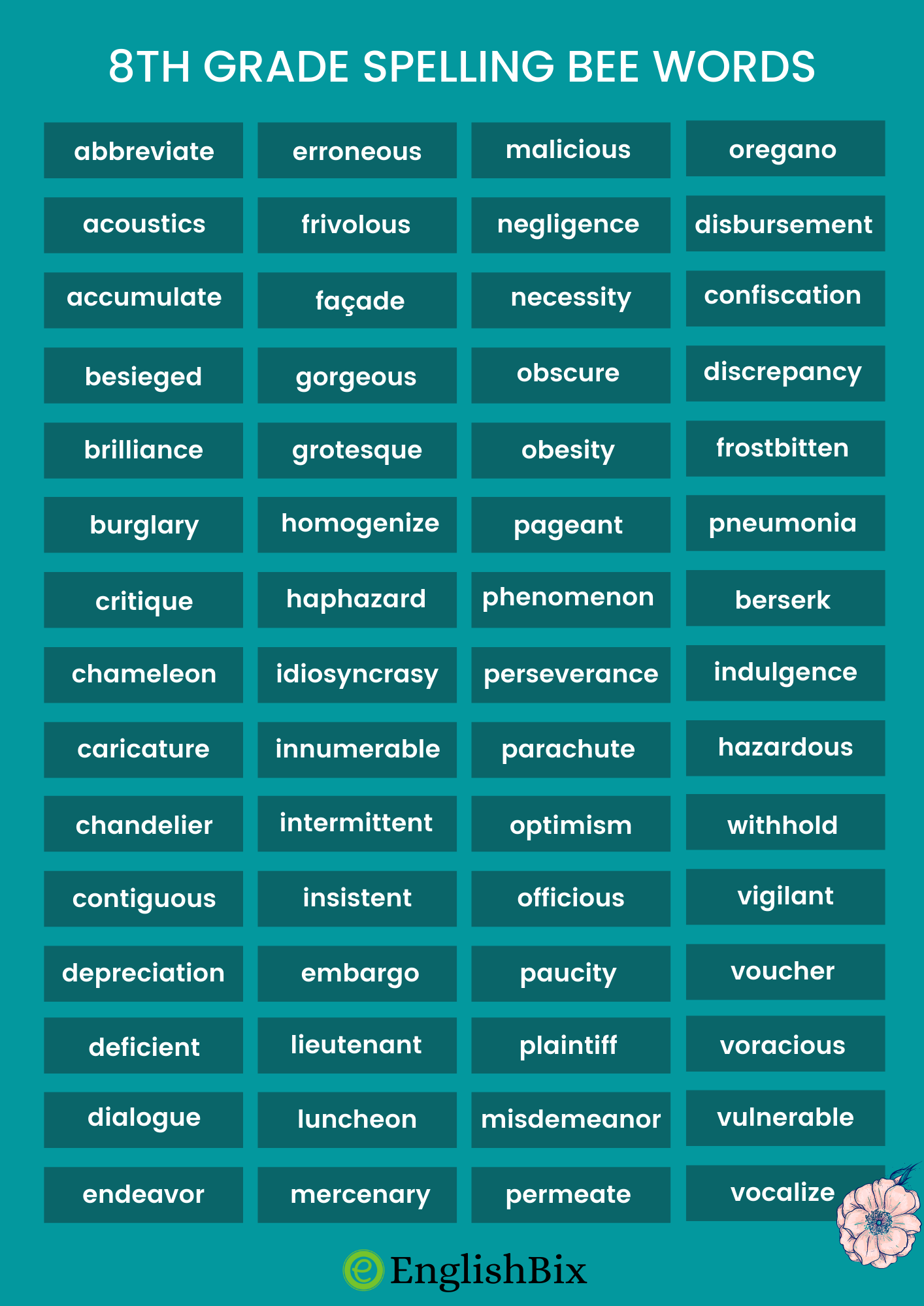 8th Grade Spelling Words Spelling Bee Word List Spell Vrogue co