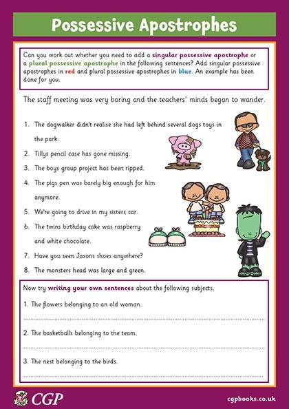 Adding Possessive Apostrophes Year 4 CGP Plus Worksheets Library