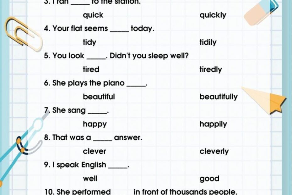 Adjective Adverb Sort Worksheet 1 Worksheets Library