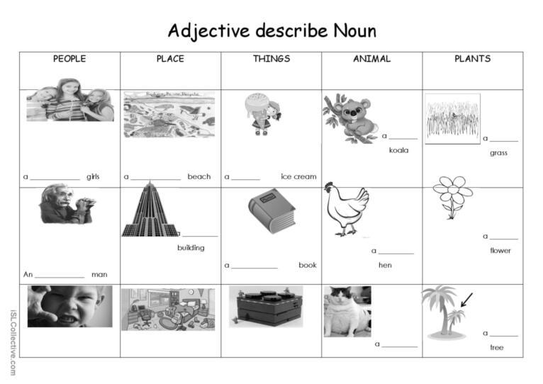 Adjective Describe Noun General Gram Deutsch DAF Arbeitsbl tter Pdf Doc