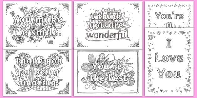 Adult Colouring Mindfulness Words Of Encouragement Sheets