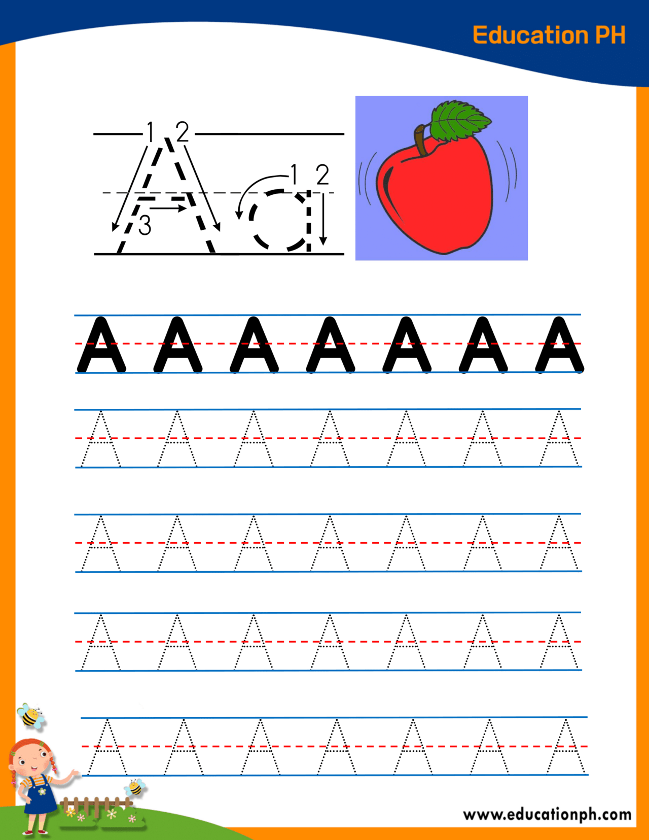 preschool letter tracing worksheets