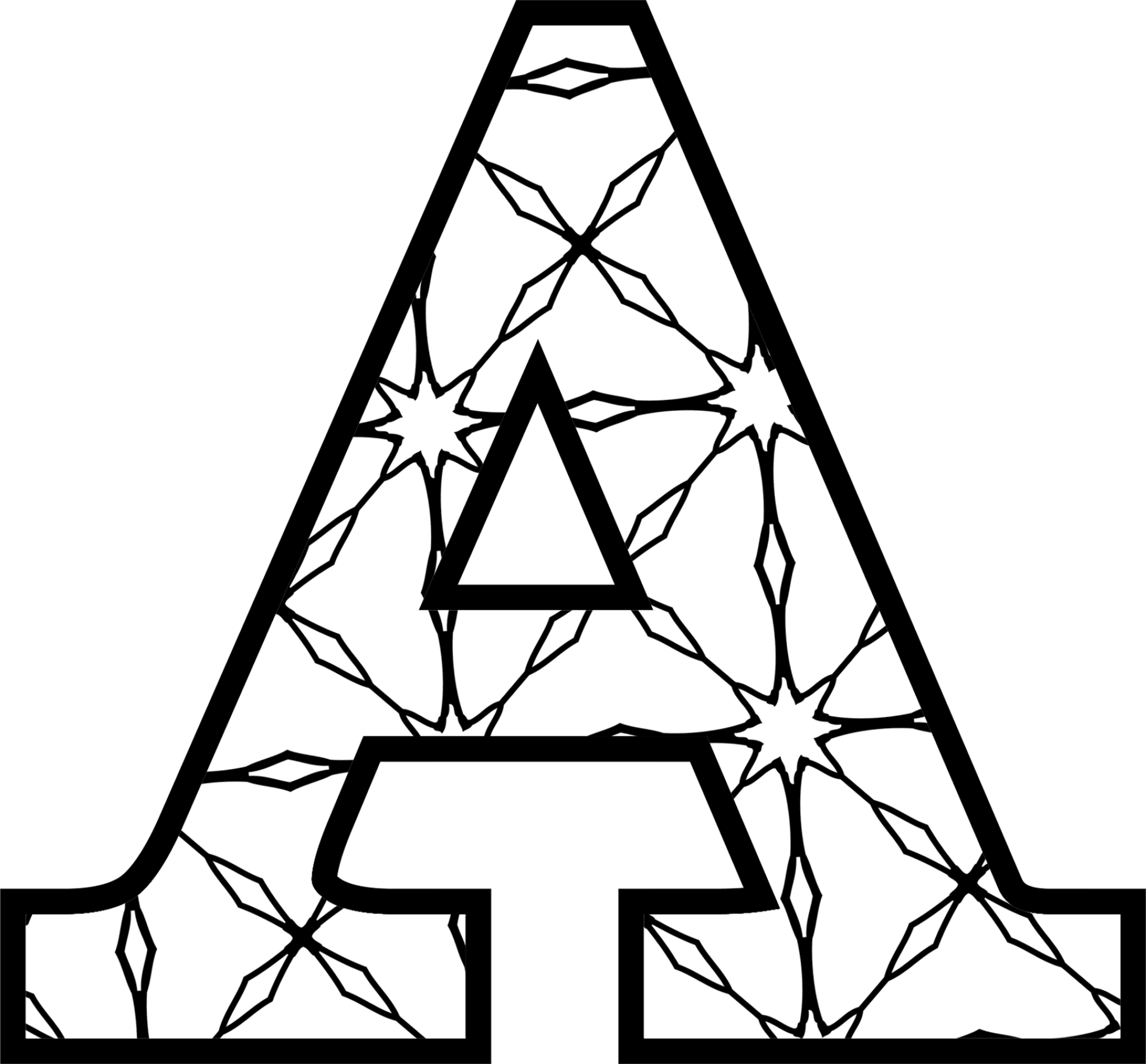 Alphabet Letter A Shattered Glass Image