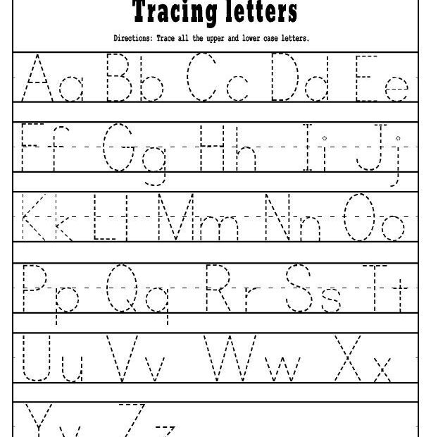 Alphabet Tracing Worksheet For Kindergarten