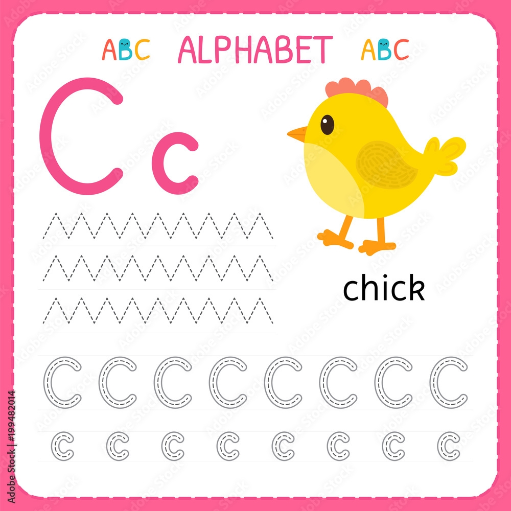 Alphabet Tracing Worksheet For Preschool And Kindergarten Writing 