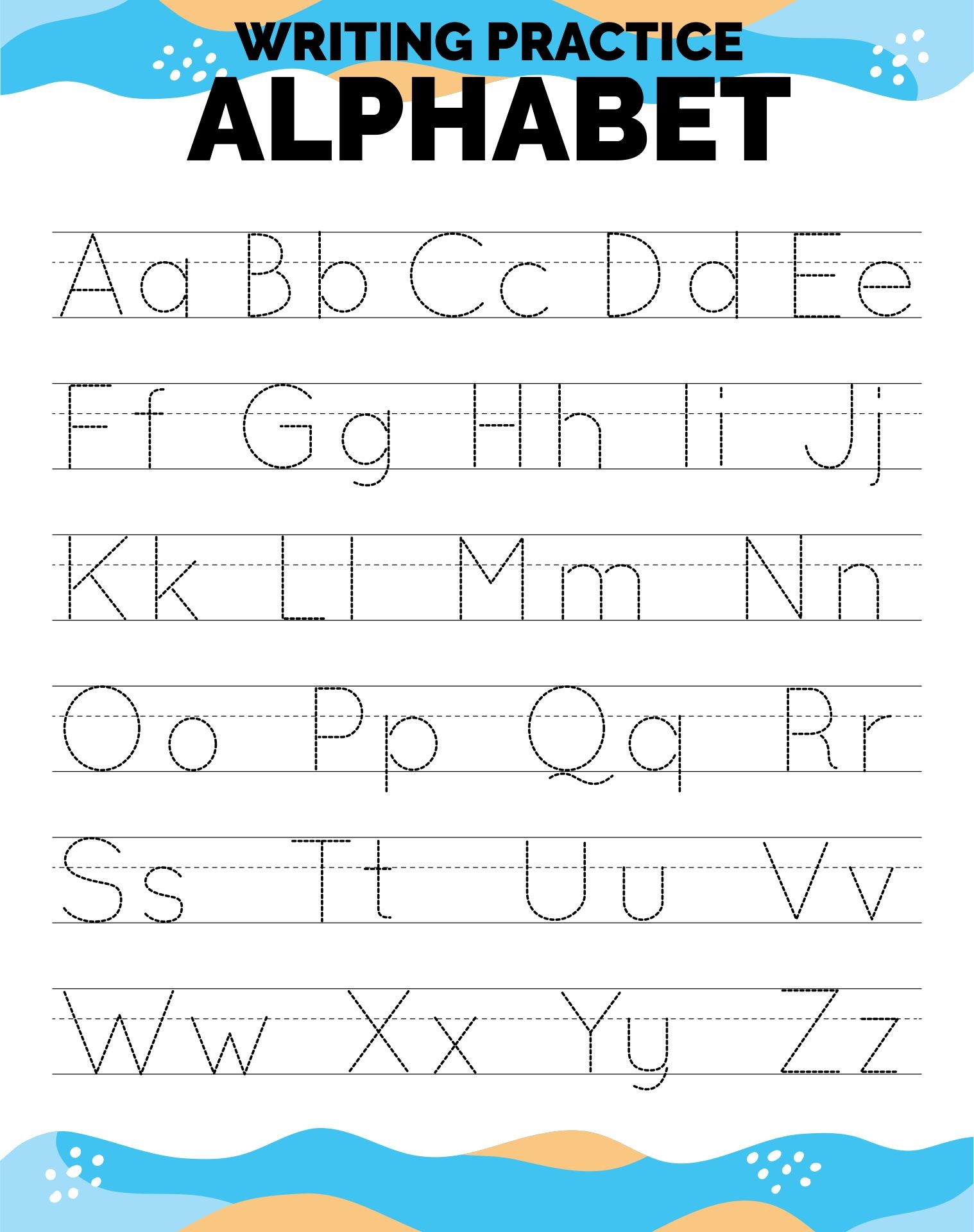 tracing the alphabet worksheets