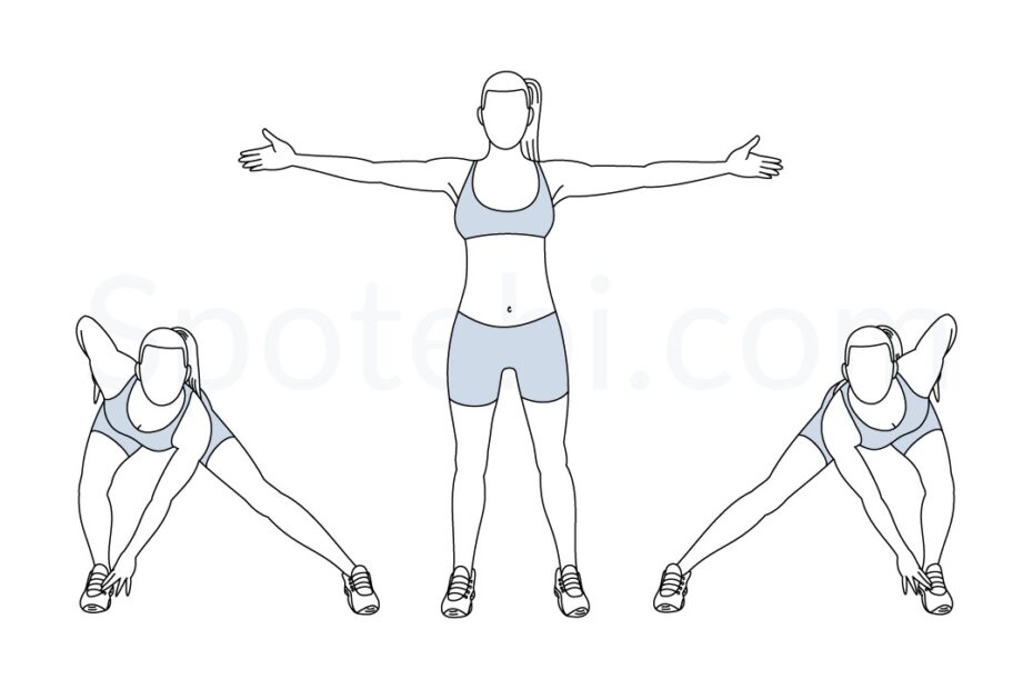 Alternating Side Lunge Touch Illustrated Exercise Guide