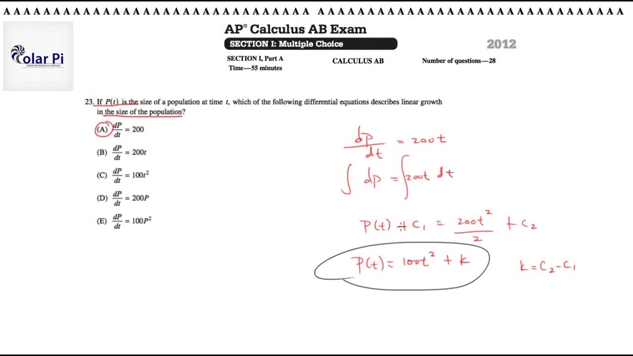 ap calculus ab exam multiple choice