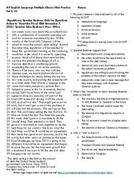 AP English Language Multiple Choice Mini Practice Set 3 AP Lang Test