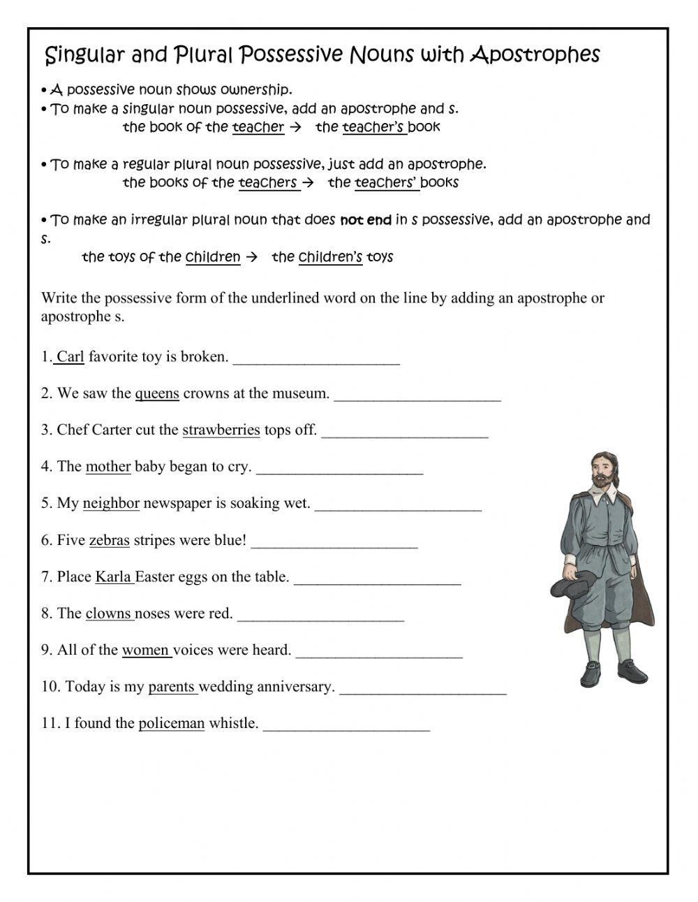 plural and possessive nouns worksheets