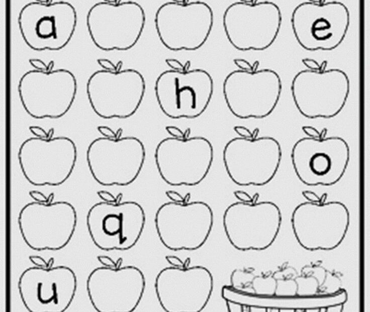 Apple Themed Fill In The Missing Letters Worksheet