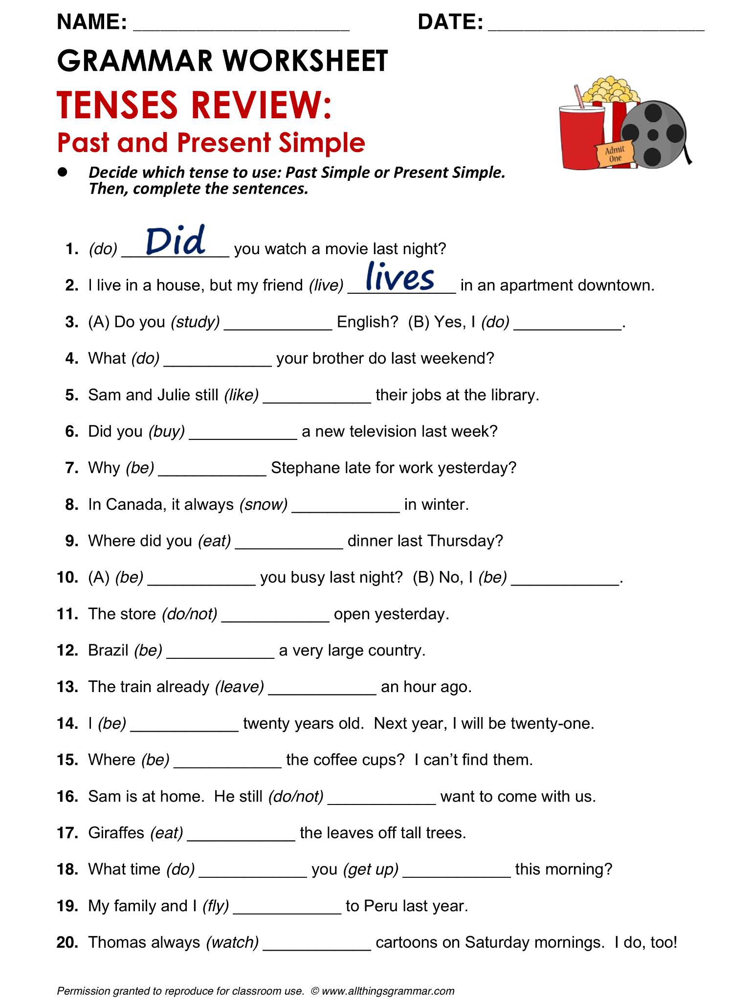 Best 25 Tenses Exercises Ideas On Pinterest Verb Tenses Exercises 