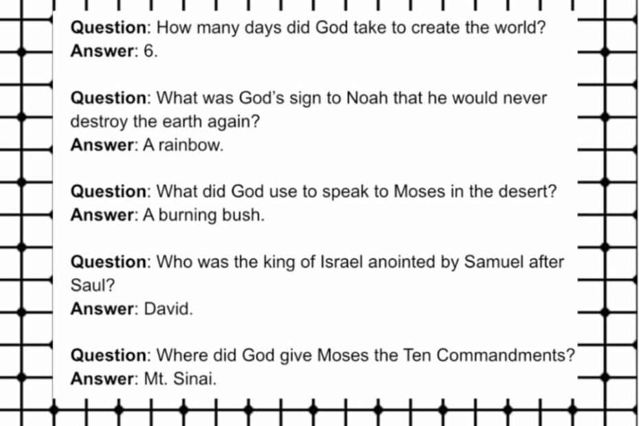 Best Multiple Choice Bible Questions