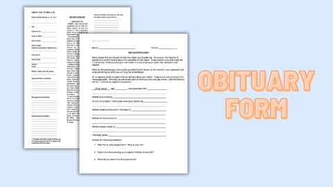 Blank Obituary Template In PDF With Examples Download Or Fill Out Online