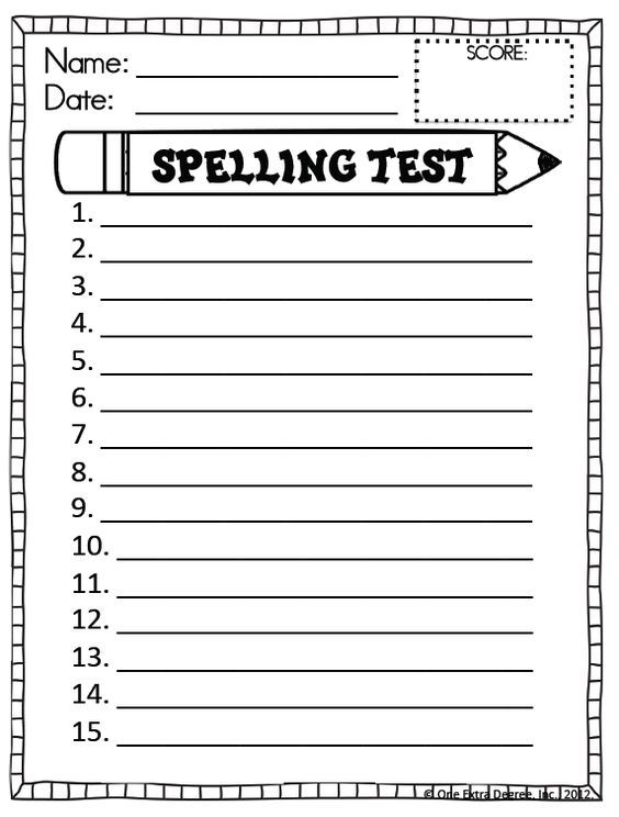 Blank Spelling Word Practice Sheets