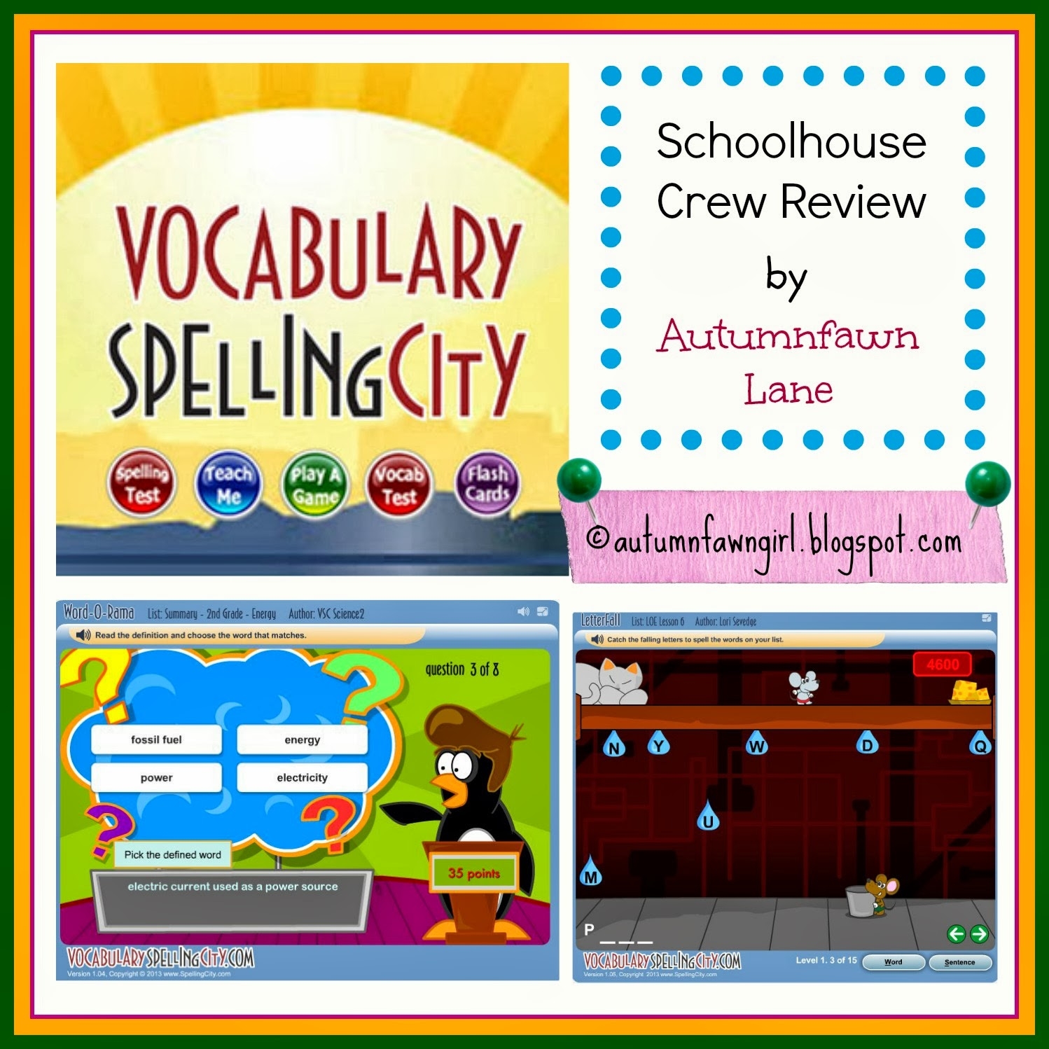 Brandi Raae VocabularySpellingCity Schoolhouse Crew Review 