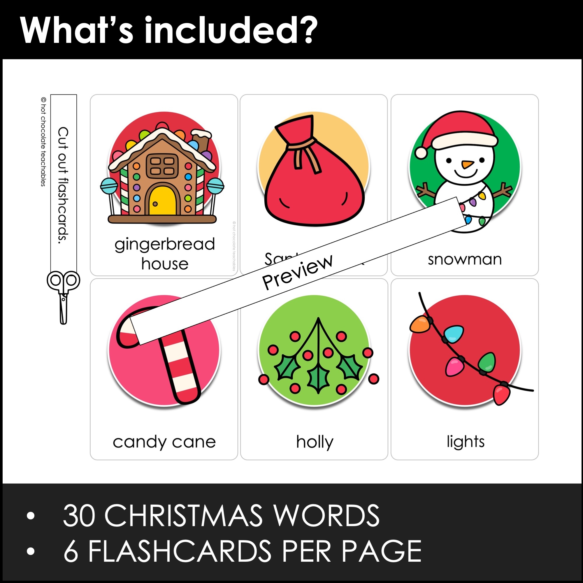 CHRISTMAS Flashcards Vocabulary Flash Cards For ESL EFL ELA 