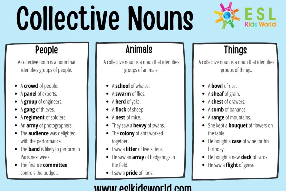 Collective Nouns Collective Nouns For Animals Goodspere