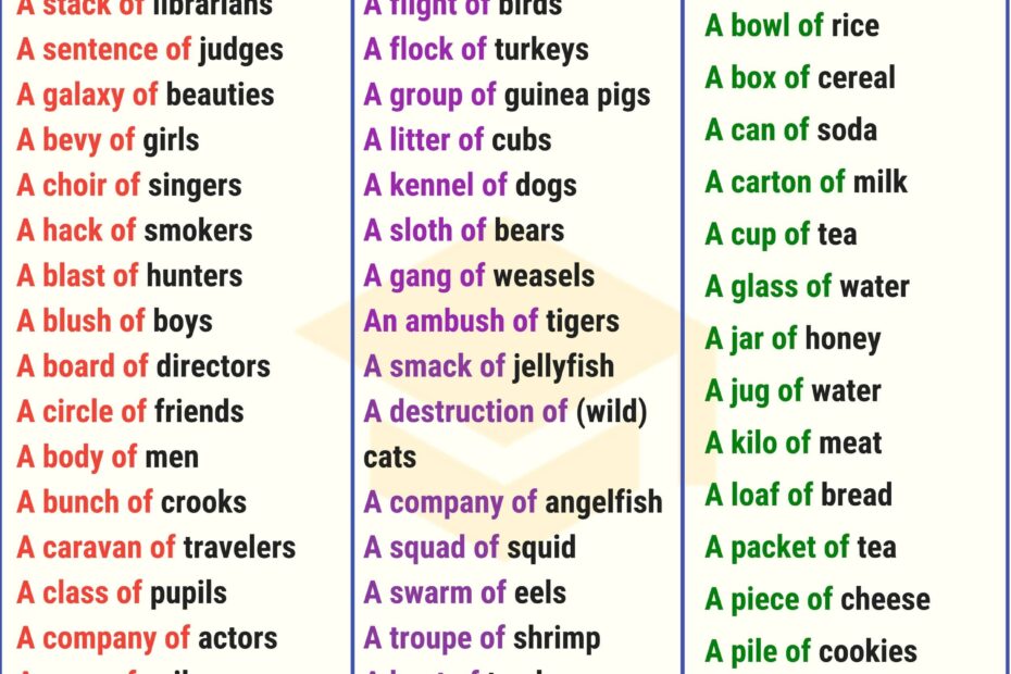 Collective Nouns In English With Examples 7ESL Learn English