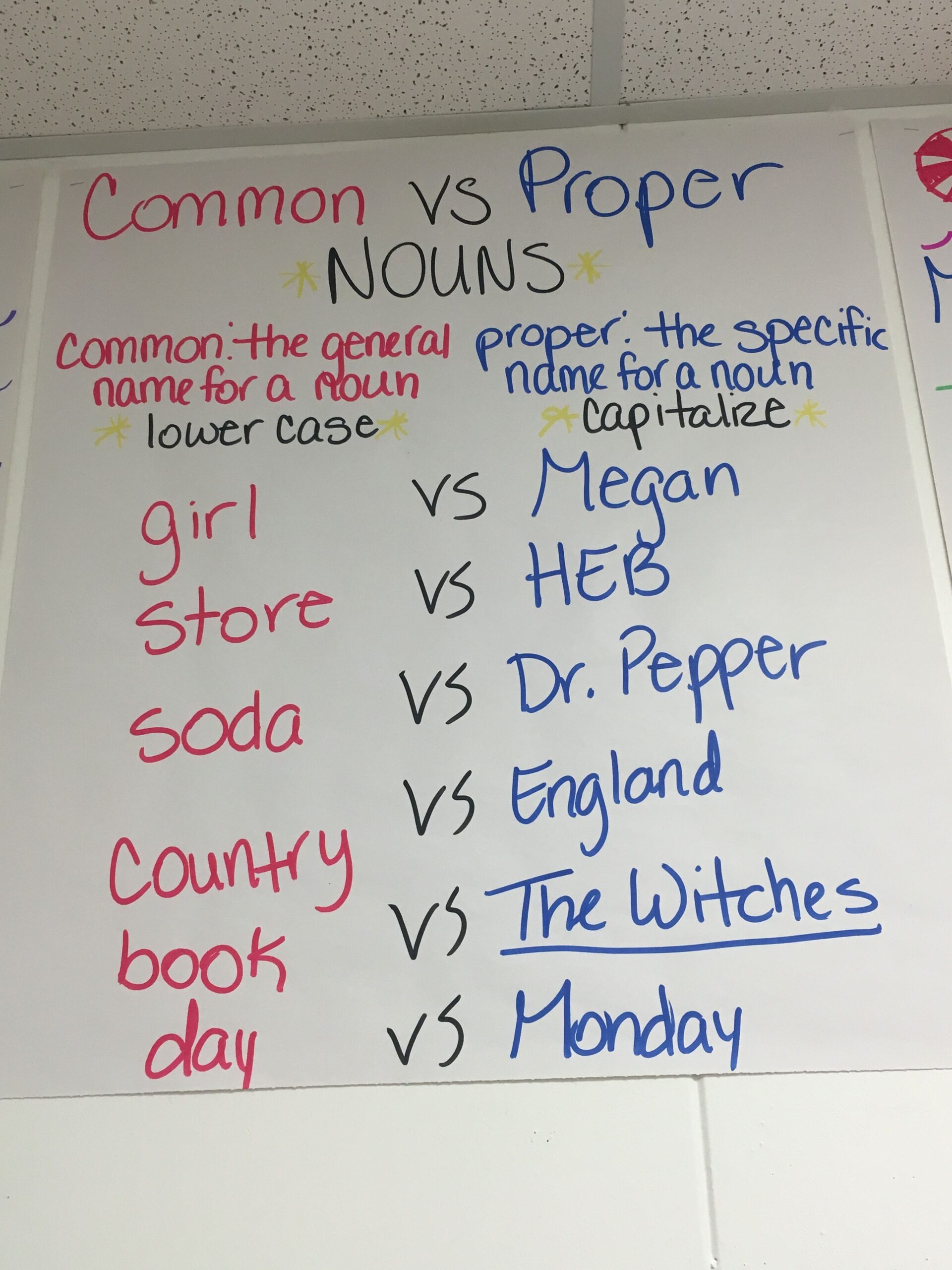 proper nouns vs common nouns
