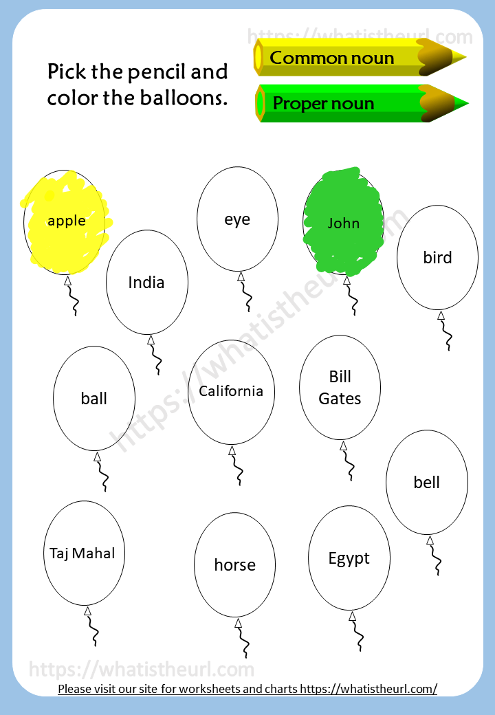 Common Vs Proper Nouns Worksheets